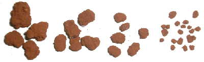 Figura 2.Microagregados de argila com tamanho de areia no Latossolo ácrico da usina Jalles Machado da regiao de Goianésia (GO).