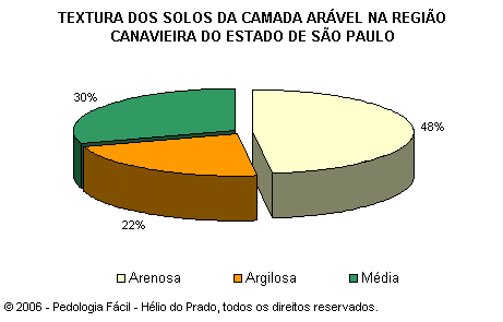 Figura 4.Textura da camada arável dos solos paulistas ocupados com cana-de-açúcar.