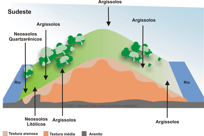 Figura 2. Solos-paisagens na região oeste paulista do Brasil.