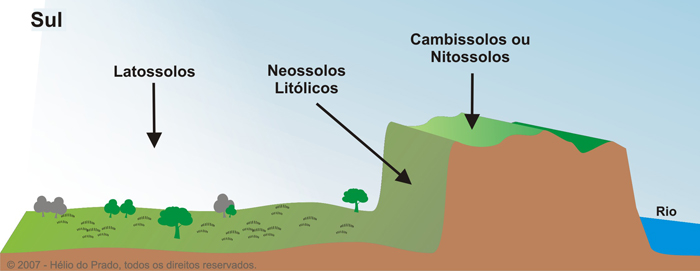 Figura 4. Solos-paisagens na região centro-oeste do Estado de São Paulo do Brasil.